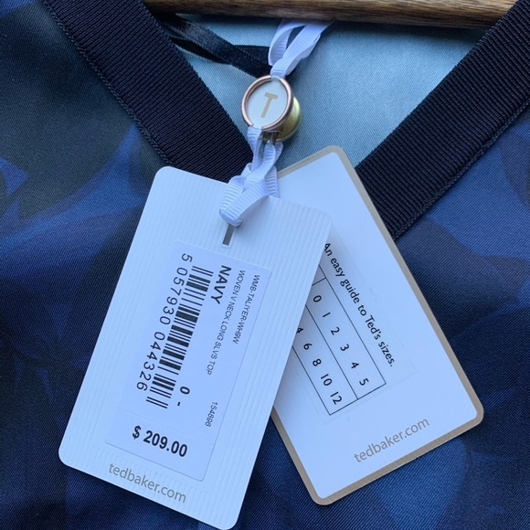 Ted Baker | Size 0 NWT Navy Taliyer Blouse - Picture 14 of 15